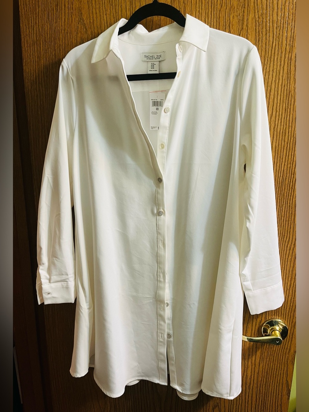 Rachel Zoe Women’s Tunic White Button-Down Shirt